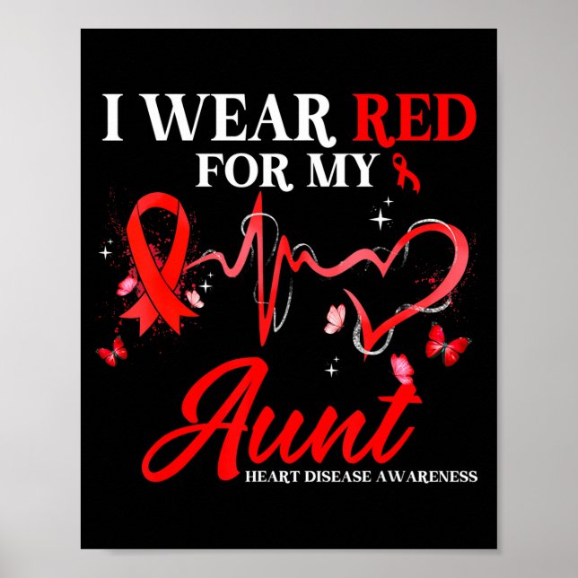 Affiche Je porte du rouge pour la sensibilisation à la mal (Devant)
