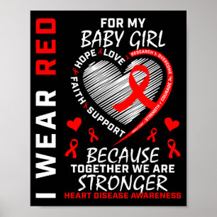 Affiche Je porte du rouge pour la sensibilisation à la mal