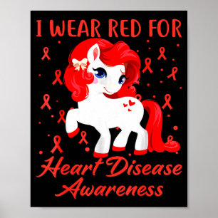 Affiche Je porte du rouge pour le ruban de sensibilisation