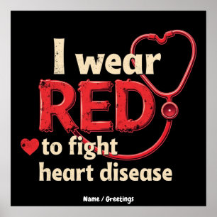 Affiche Je porte du rouge pour lutter contre les maladies