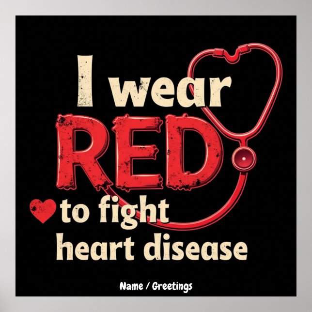 Affiche Je porte du rouge pour lutter contre les maladies  (Devant)