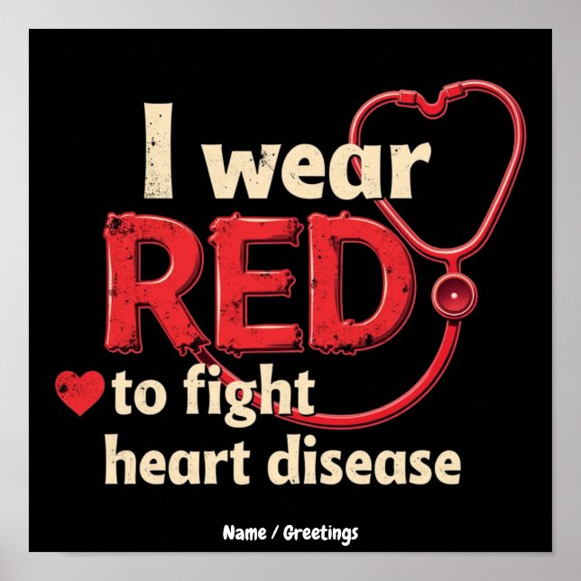 Affiche Je porte du rouge pour lutter contre les maladies  (Devant)