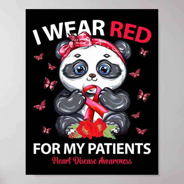 Affiche Je Porte Du Rouge Pour Mes Patients Sensibilisatio (Devant)