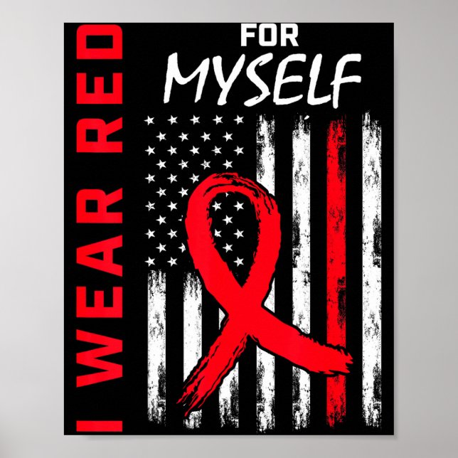 Affiche Je porte du rouge pour moi Drapeau de sensibilisat (Devant)