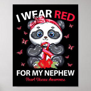 Affiche Je Porte Du Rouge Pour Mon Nephew Heart Disease Aw