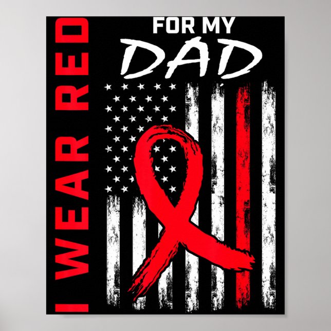 Affiche Je Porte Du Rouge Pour Mon Père Sensibilisation à  (Devant)