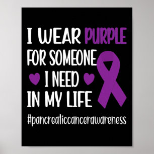 Affiche Je Porte Du Ruban Violet Pancréatique Cancer Guerr