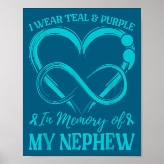 Affiche Je porte du sarcelle et du violet en mémoire de mo