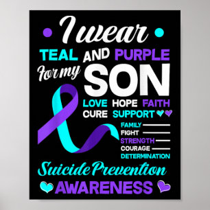 Affiche Je porte du sarcelle et du violet pour la préventi