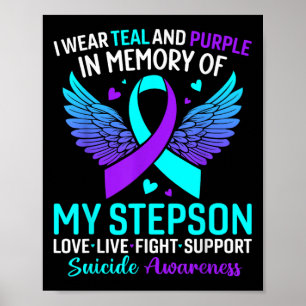Affiche Je porte du sarcelle et du violet pour la préventi