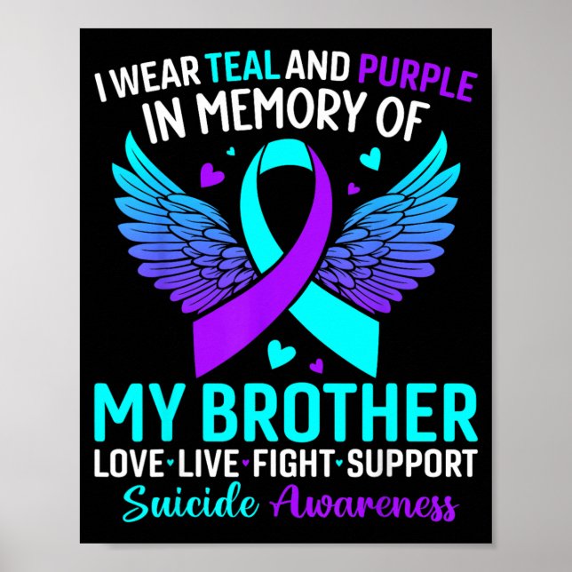 Affiche Je porte du sarcelle et du violet pour la préventi (Devant)