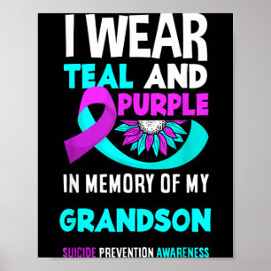Affiche Je porte du sarcelle et du violet pour la préventi