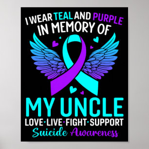 Affiche Je Porte Du Sarcelle Et Du Violet Pour La Préventi