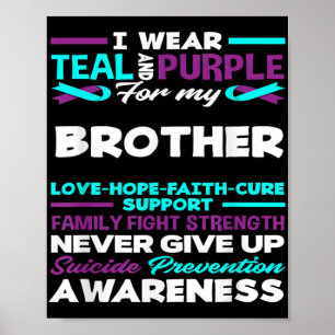 Affiche Je porte du sarcelle et du violet pour la sensibil