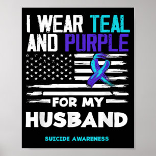 Affiche Je porte du sarcelle et du violet pour la sensibil