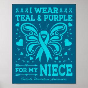 Affiche Je porte du sarcelle et du violet pour ma nièce
