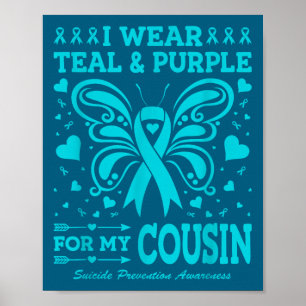 Affiche Je porte du sarcelle et du violet pour mon cousin