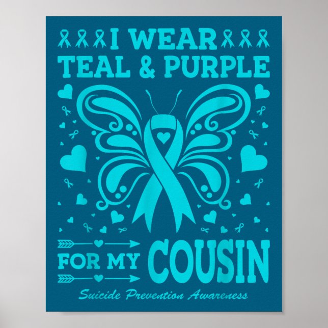 Affiche Je porte du sarcelle et du violet pour mon cousin  (Devant)