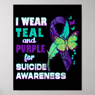 Affiche Je porte du sarcelle violet pour la sensibilisatio