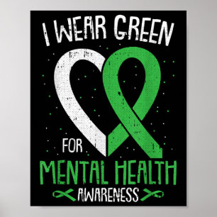 Affiche Je porte du vert pour le ruban de sensibilisation