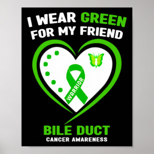 Affiche Je Porte Du Vert Pour Mon Ami Bile Duct Cancer Awa