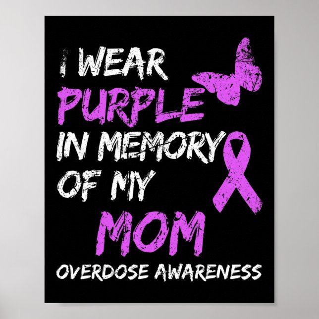 Affiche Je Porte Du Violet En Mémoire De Ma Mère Surdose D (Devant)