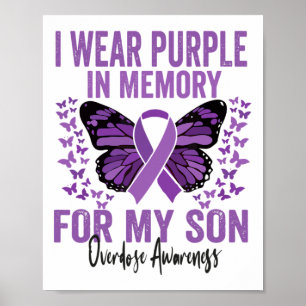 Affiche Je porte du violet en mémoire de mon fils pour la