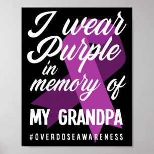 Affiche Je Porte Du Violet En Mémoire De Mon Grand-Père En