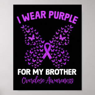 Affiche Je Porte Du Violet Pour La Sensibilisation De Mon