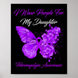 Affiche Je Porte Du Violet Pour Ma Fille Fibromyalgie Guer