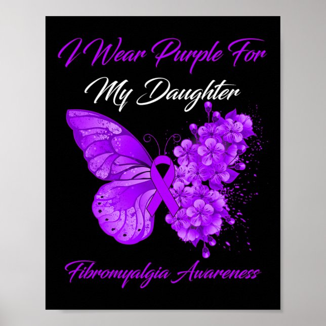 Affiche Je Porte Du Violet Pour Ma Fille Fibromyalgie Guer (Devant)