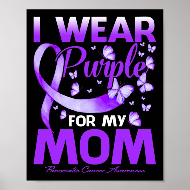 Affiche Je Porte Du Violet Pour Ma Mère Académie De Cancer (Devant)
