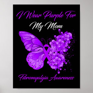 Affiche Je Porte Du Violet Pour Ma Mère Fibromyalgia Warri