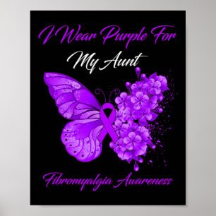 Affiche Je Porte Du Violet Pour Ma Tante Fibromyalgie Sens