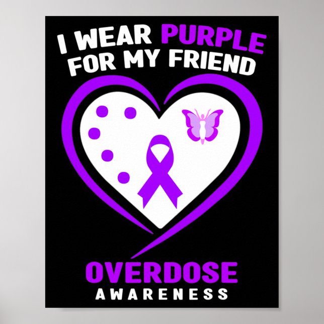 Affiche Je Porte Du Violet Pour Mon Ami Sensibilisation À  (Devant)