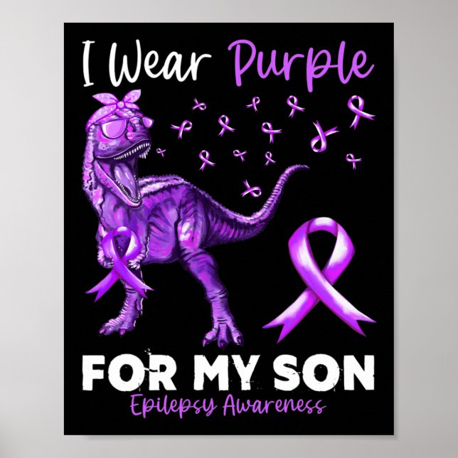 Affiche Je Porte Du Violet Pour Mon Fils Sensibilisation À (Devant)
