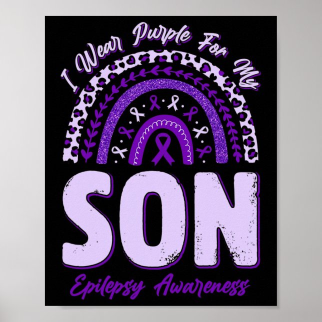 Affiche Je Porte Du Violet Pour Mon Fils Sensibilisation À (Devant)