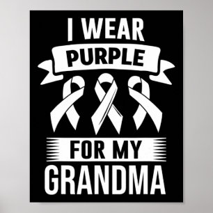 Affiche Je Porte Du Violet Pour Mon Grand-Mère Sensibilisa