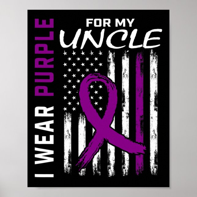 Affiche Je Porte Du Violet Pour Mon Oncle Epilepsy Sensibi (Devant)