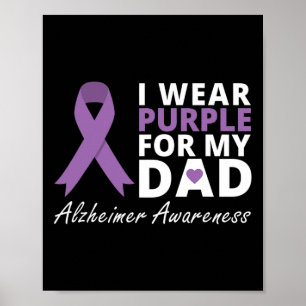 Affiche Je Porte Du Violet Pour Mon Papa T Shirt Ruban Fam