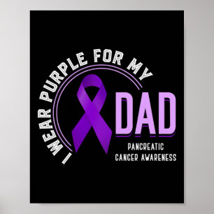 Affiche Je Porte Du Violet Pour Mon Père Pancréatique Canc