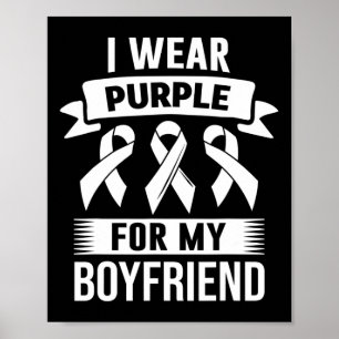 Affiche Je Porte Du Violet Pour Mon Petit-Ami Sensibiliser