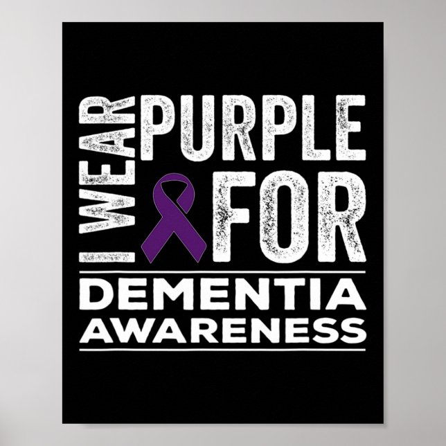 Affiche Je Porte Du Violet Pour Sensibiliser À La Démence  (Devant)