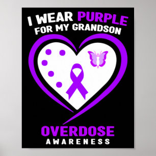 Affiche Je Porte Du Violet Pour Sensibiliser Mon Petit-Fil