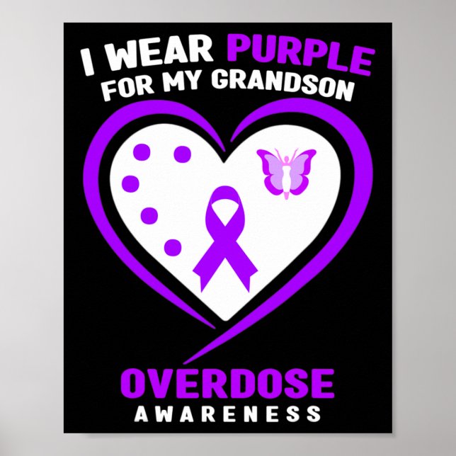 Affiche Je Porte Du Violet Pour Sensibiliser Mon Petit-Fil (Devant)