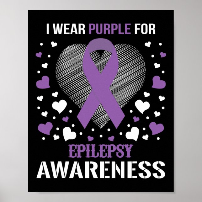 Affiche Je Porte Epilepsy Awareness Supporter Ribbon (Devant)