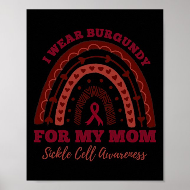 Affiche Je Porte La Bourgogne Pour Ma Mère Rainbow Sickle  (Devant)