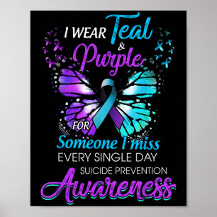 Affiche Je Porte le & Turquoise; Purple Suicide Prevent