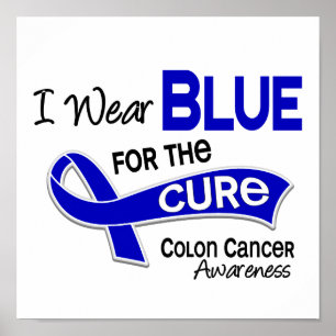 Affiche Je porte le bleu pour le cancer du colon du