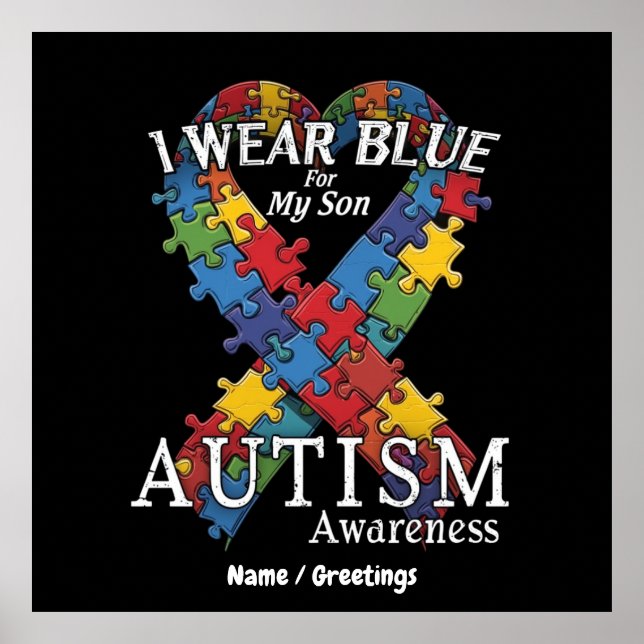 Affiche Je porte le bleu pour mon fils Sensibilisation sur (Devant)
